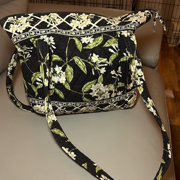 Vintage Vera Bradley Jasmine Black White Green Floral Purse - Great Condition - Picture 3 of 8